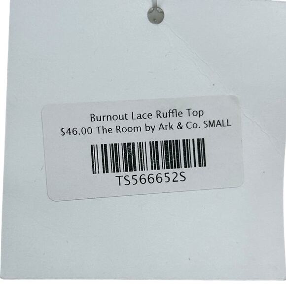 NWT The Room by Ark & Co White Floral Cold Shoulder Lace Ruffle Top Small - Picture 4 of 6